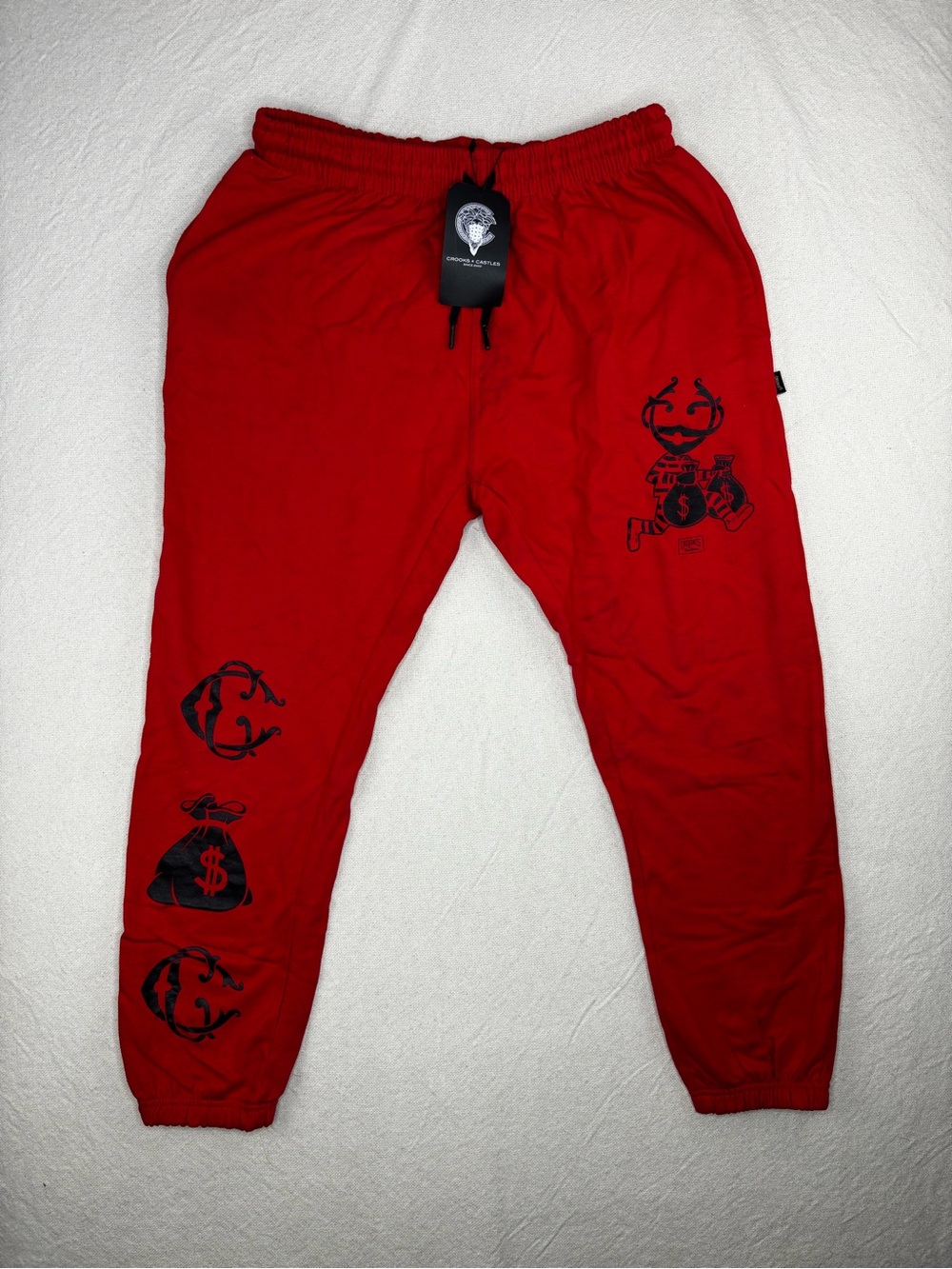 Crooks & castles men’s large red money sweatpants NWT